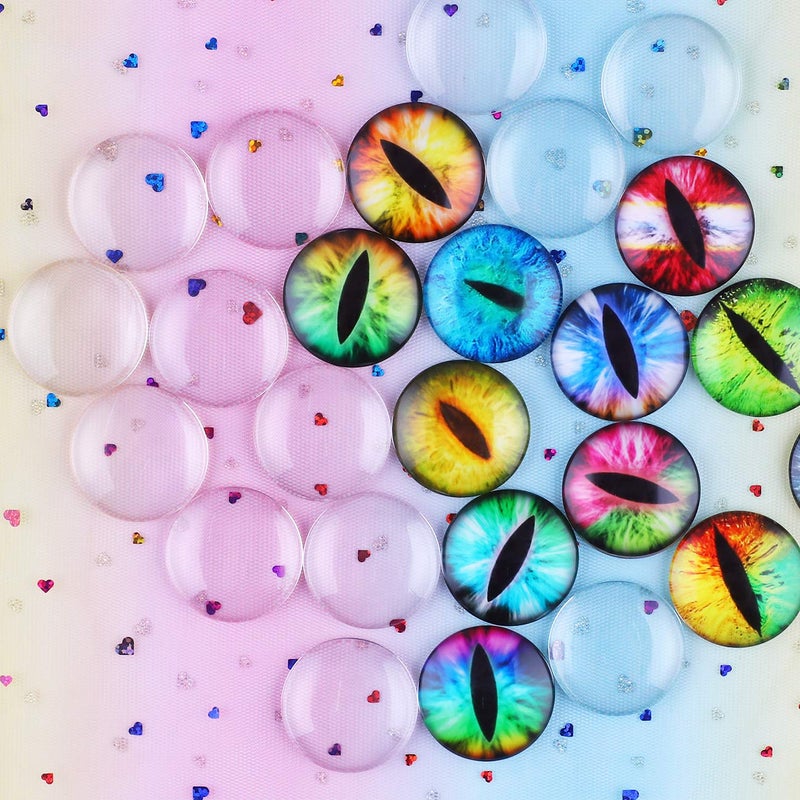 HAUTOCO 27pcs 35mm Clear Glass Cabochons 1 3/8" Inch Glass Dome Cabochon Tiles, Non-calibrated Round for DIY Cameo Photo Jewelry Making - Image 4